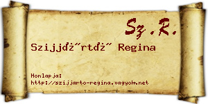 Szijjártó Regina névjegykártya
